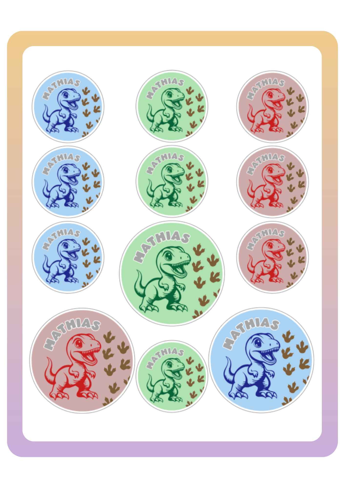 Dino name labels