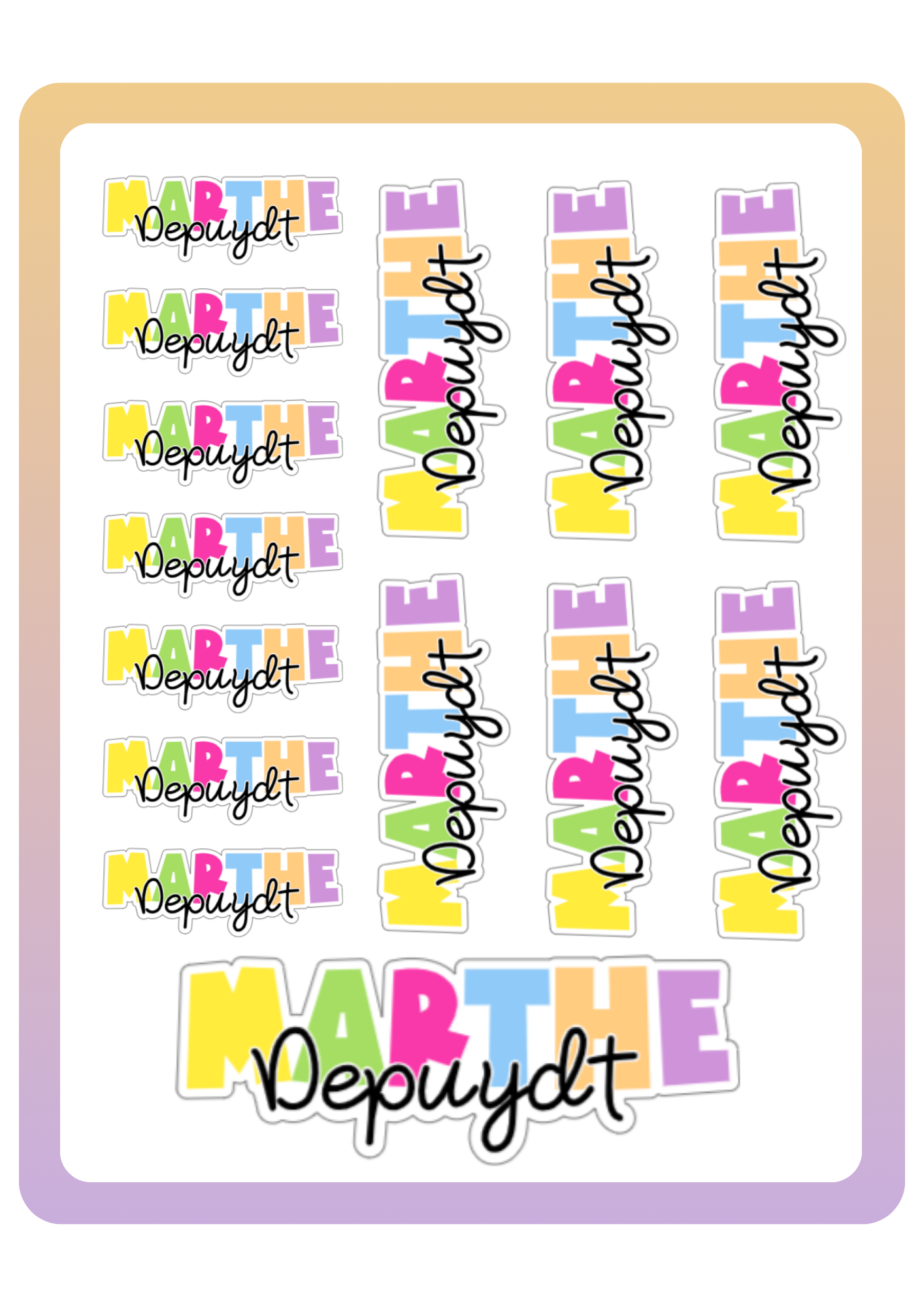 Name labels Blokkie