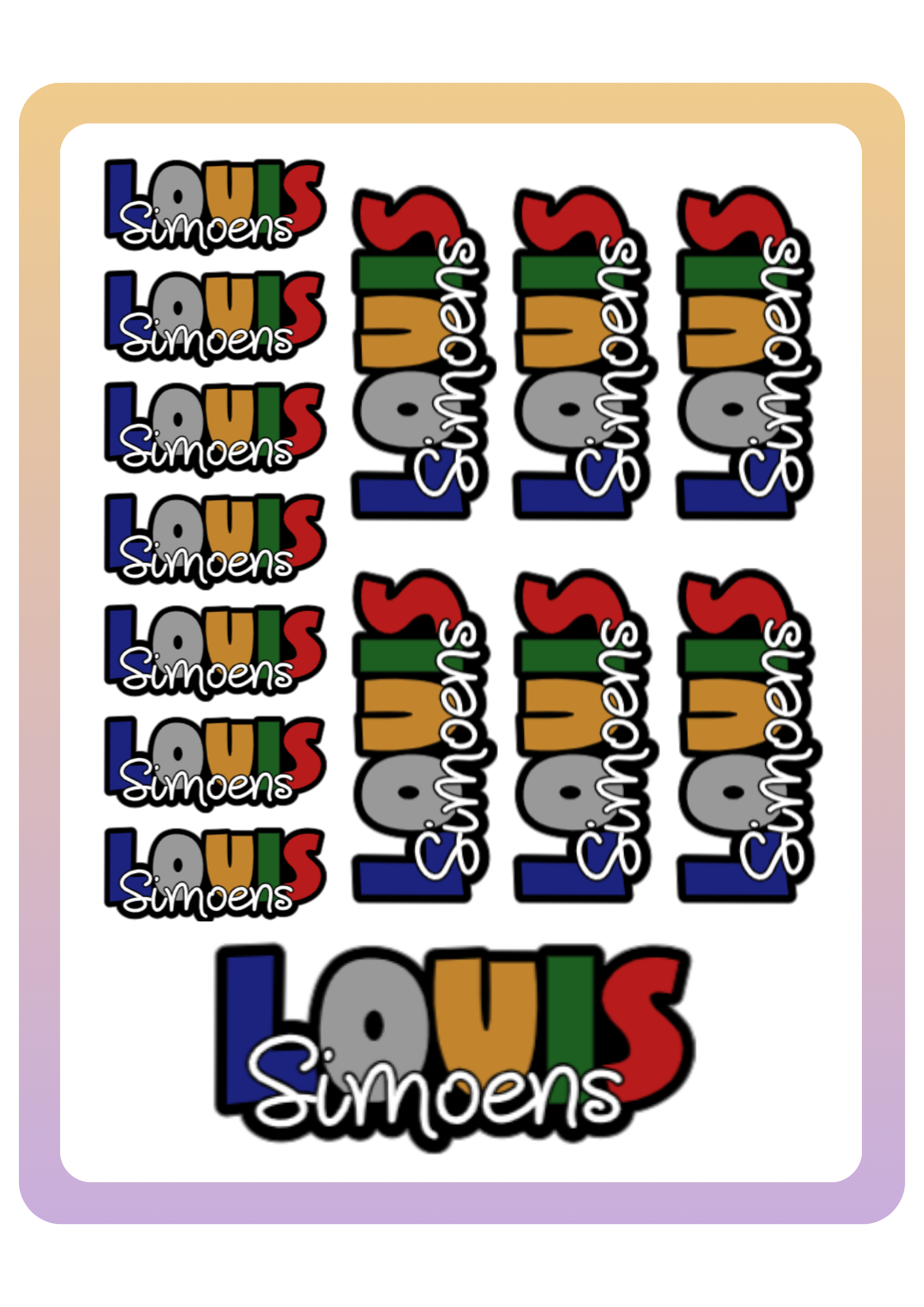 Name labels Blokkie