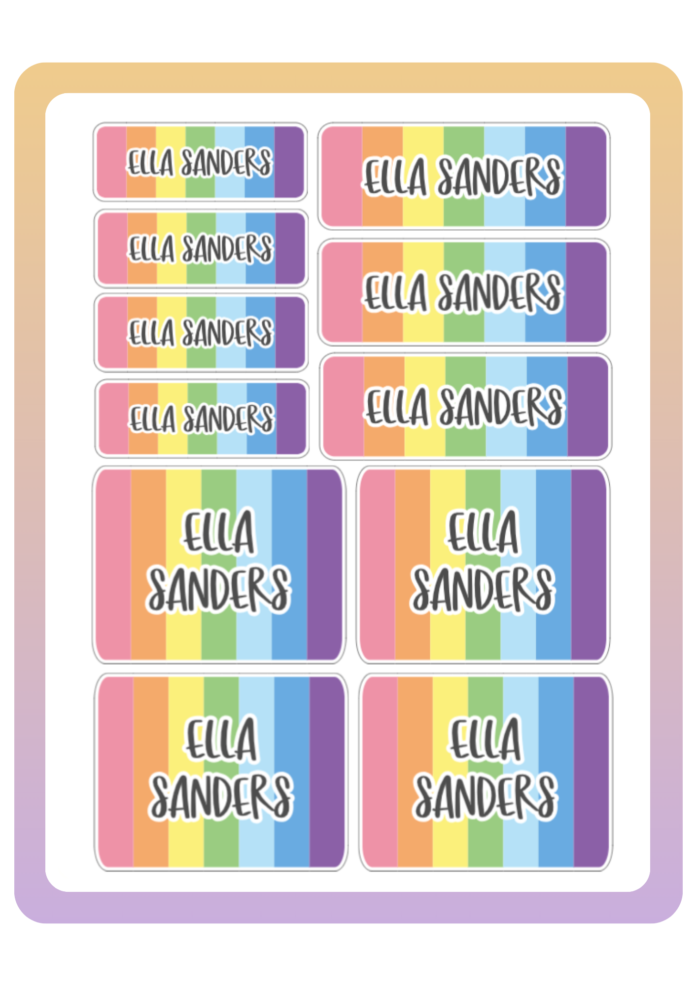 Name labels Rainbow