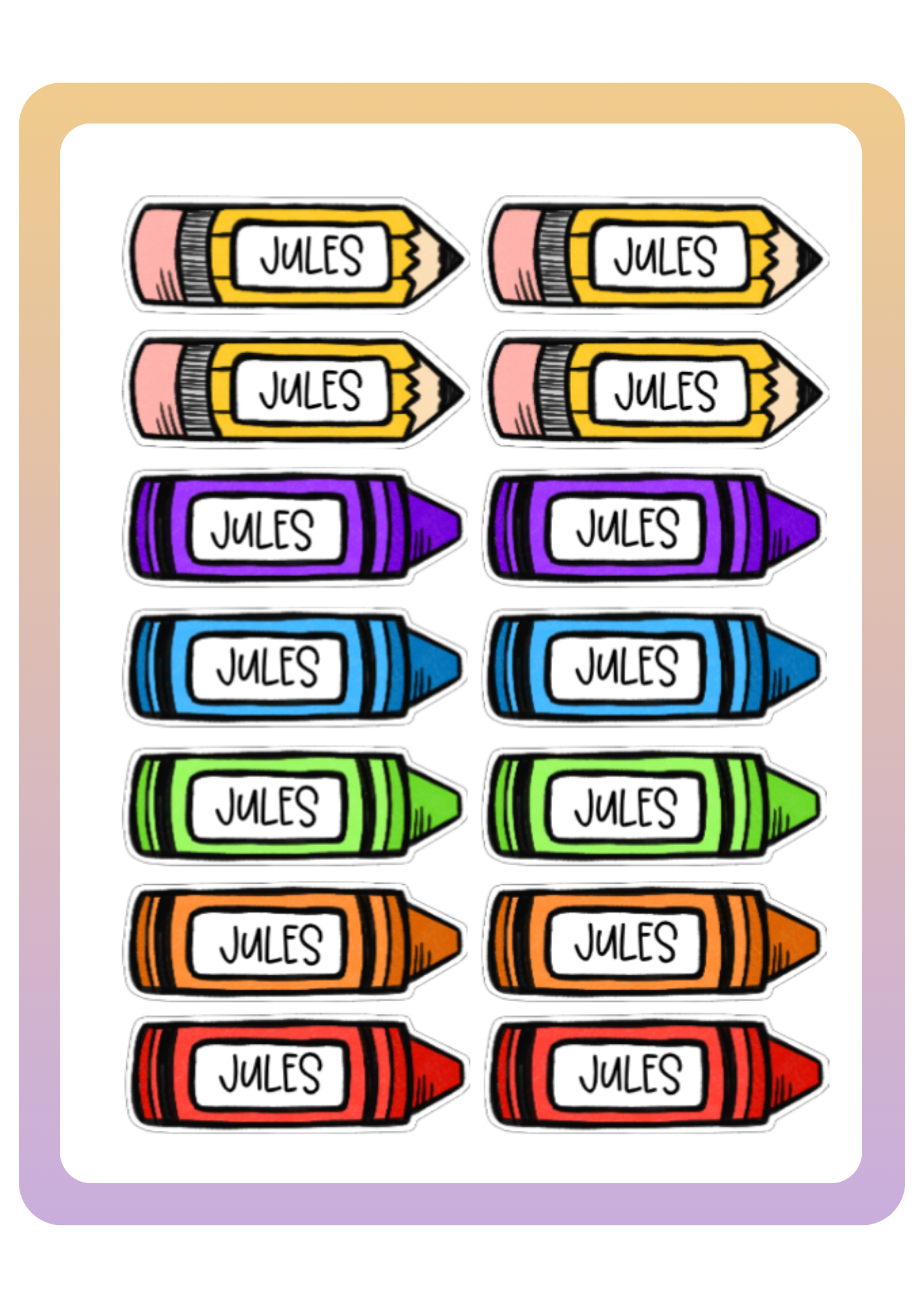 Crayon Name Labels