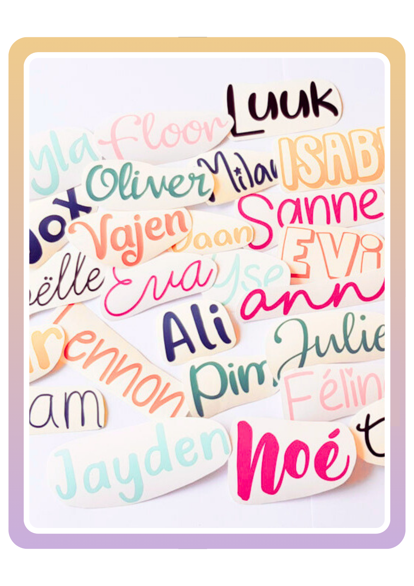 Naamstickers 10cm